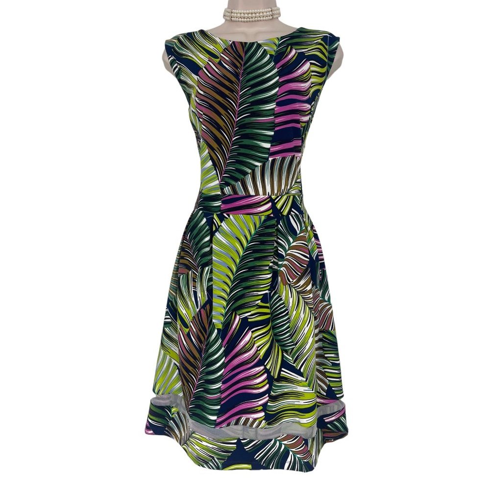 Ice Multicolor Leaf Print Dress
